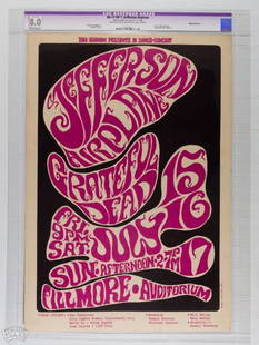 1966 BG-17 Grateful Dead Fillmore Poster 8 Restored: This poster has been professionally restored to offer the appearance and eye appeal of a Mint copy! Restoration includes Color Touch, Tear Seals, Reinforced. From the Houston Freeburg Collection 