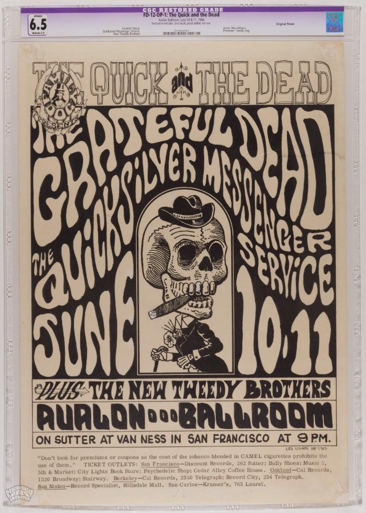 1966 FD-12 Grateful Dead Avalon Poster 6.5 Restored (1 of 2)