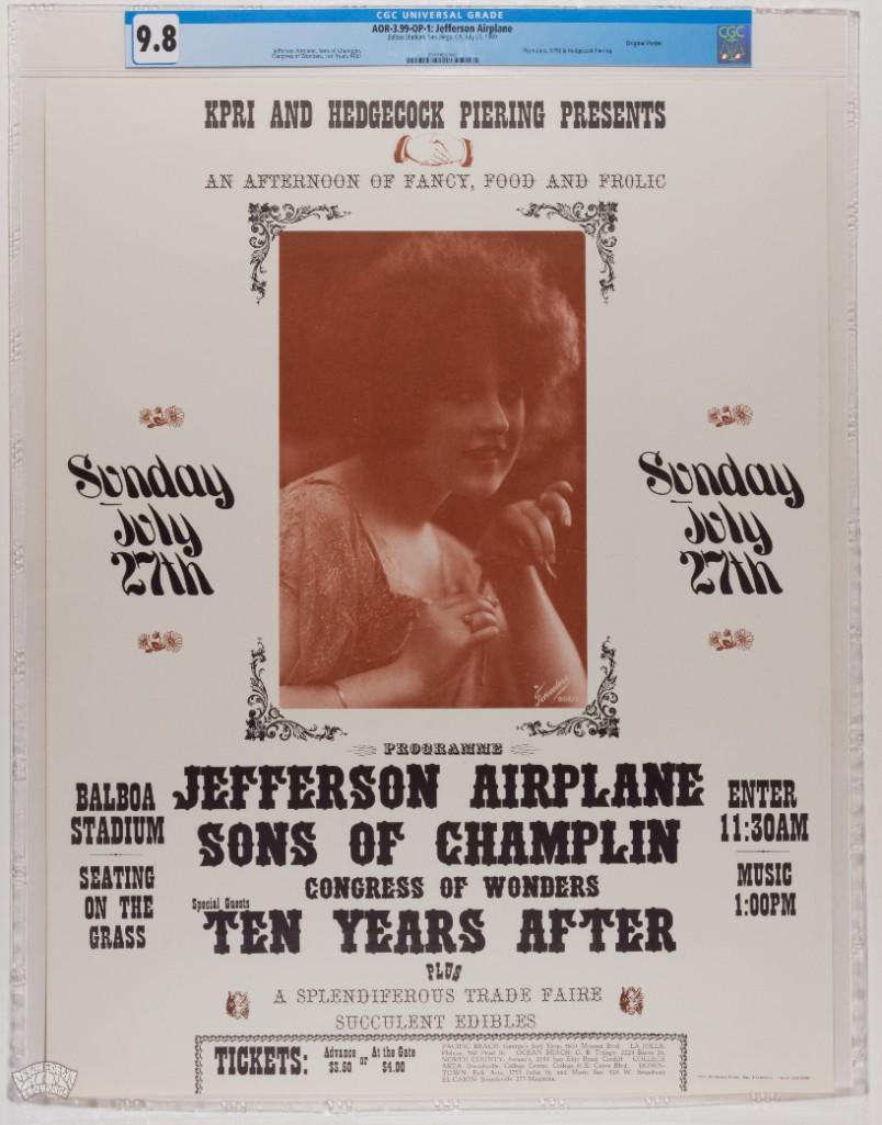 1969 AOR-3.99 Jefferson Airplane San Diego Poster 9.8 (1 of 2)