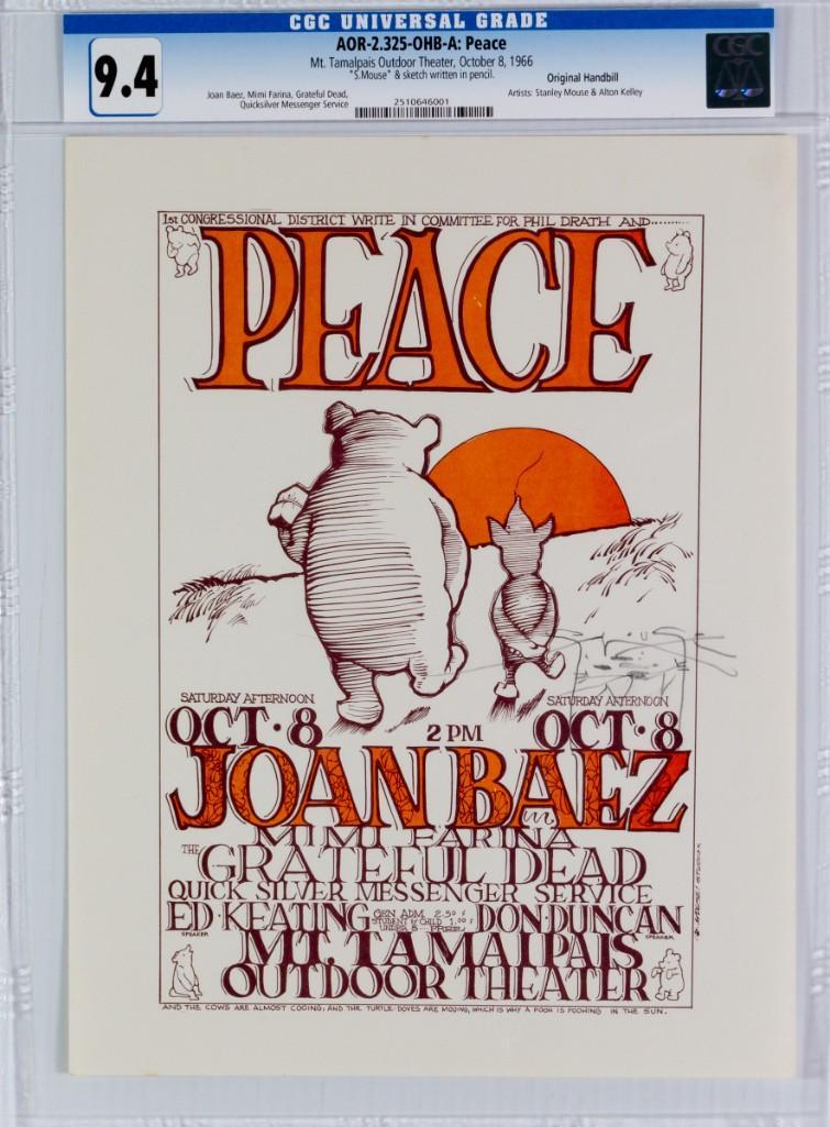 1966 AOR-2.325 Grateful Dead Mouse Signed Handbill 9.4 (1 of 1)