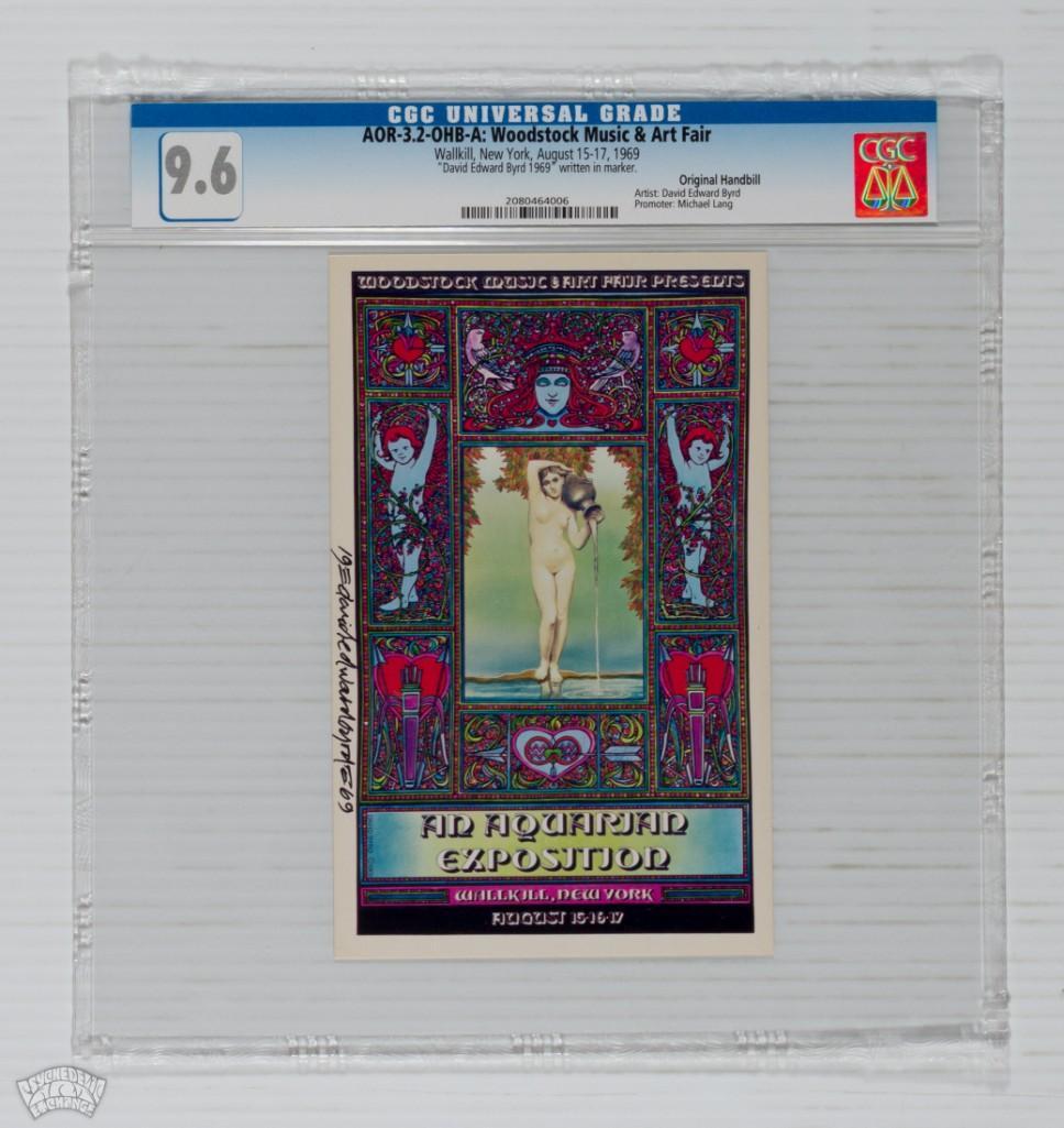 1969 AOR-3.2 Woodstock Wallkill Signed Handbill 9.6 (1 of 2)