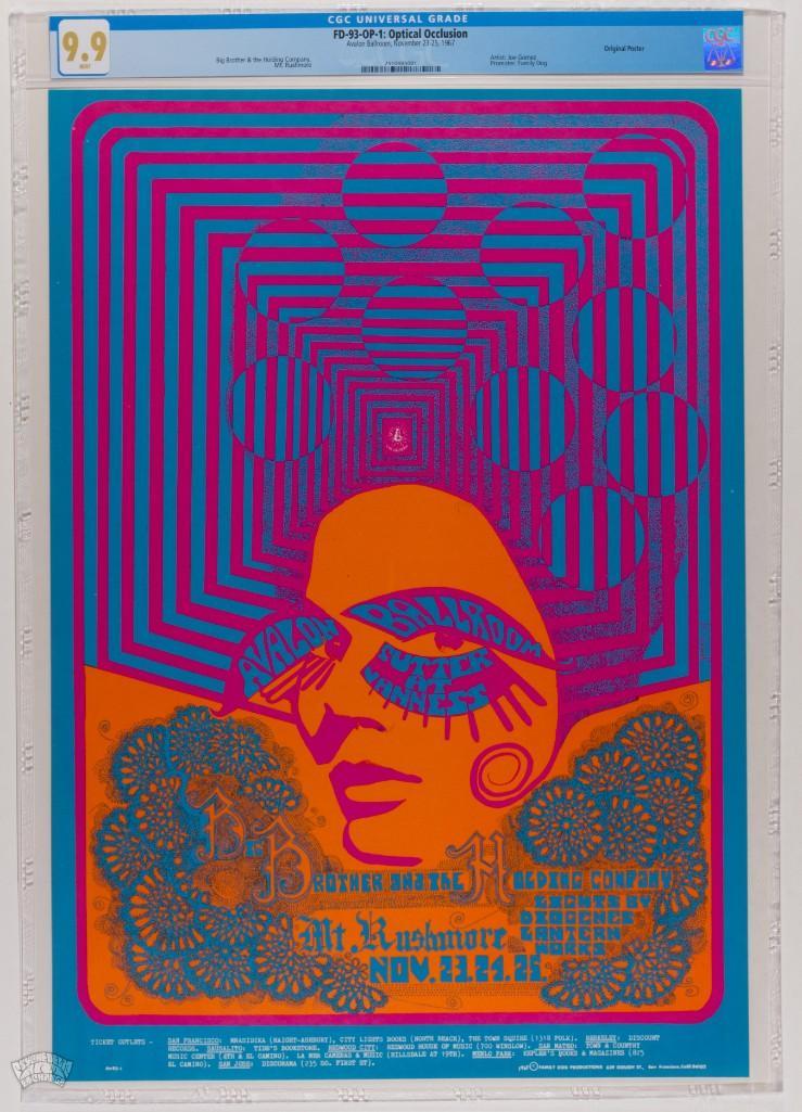 1967 FD-93 Big Brother Janis Joplin Avalon Poster 9.9 (1 of 2)