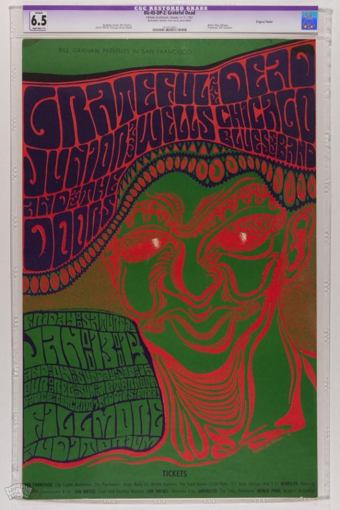 1967 BG-45 Grateful Dead Fillmore Poster 6.5 Restored (1 of 2)