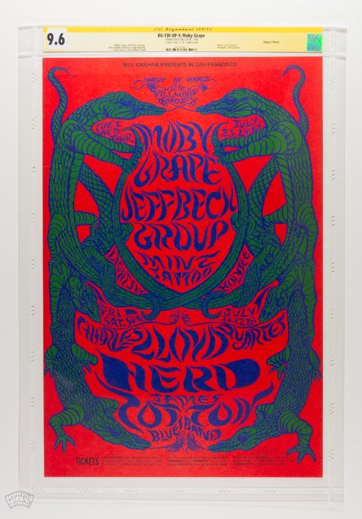 1968 BG-130 Moby Grape Fillmore West Signed Poster 9.6 (1 of 2)