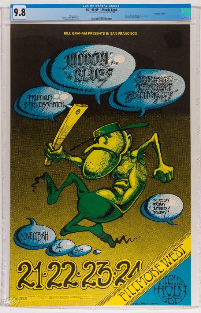 1968 BG-146 Moody Blues Fillmore West Poster 9.8 (1 of 2)