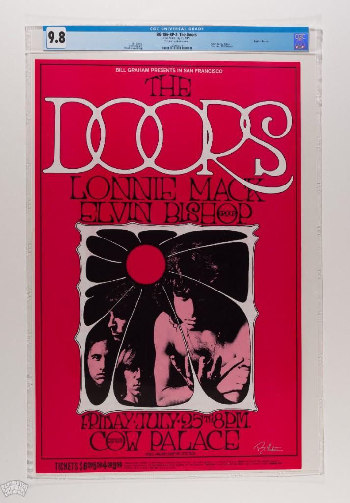 1969 BG-186 The Doors Cow Palace Signed RP2 Poster 9.8 (1 of 2)