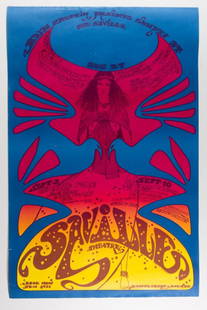 1967 Jimi Hendrix Saville Theatre Poster: This rare original poster is one of the most popular and sought after Jimi Hendrix's posters of all. It was produced by Hapshash & The Coloured Coat for Jimi's appearance at the Saville Theatre in