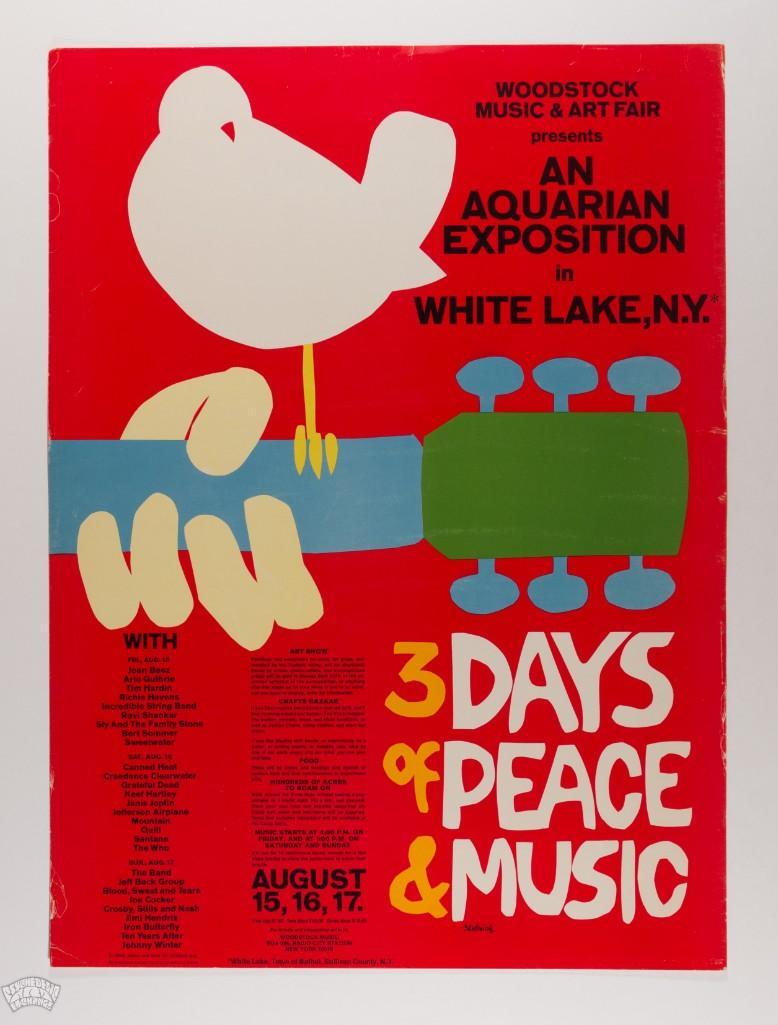 1969 AOR-2.1 Woodstock Festival OP-2 Original Poster (1 of 2)