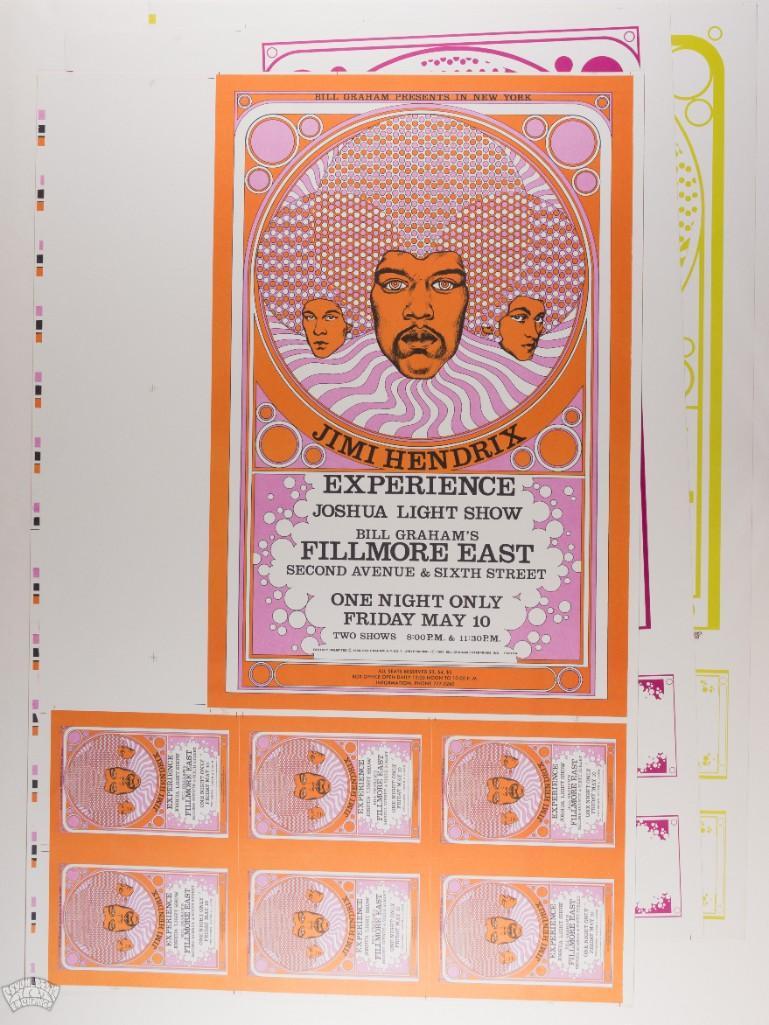 1988 Three Hendrix FE Uncut Proof Sheets 2 are Signed (1 of 7)