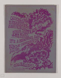 1966 Grateful Dead Houston Coliseum Flyer: This very scarce original flyer was printed on textured paper and exhibits a high-quality San Fran lineup with the likes of The Grateful Dead, Quicksilver Messenger Service, John Mayall, and It&#39;s