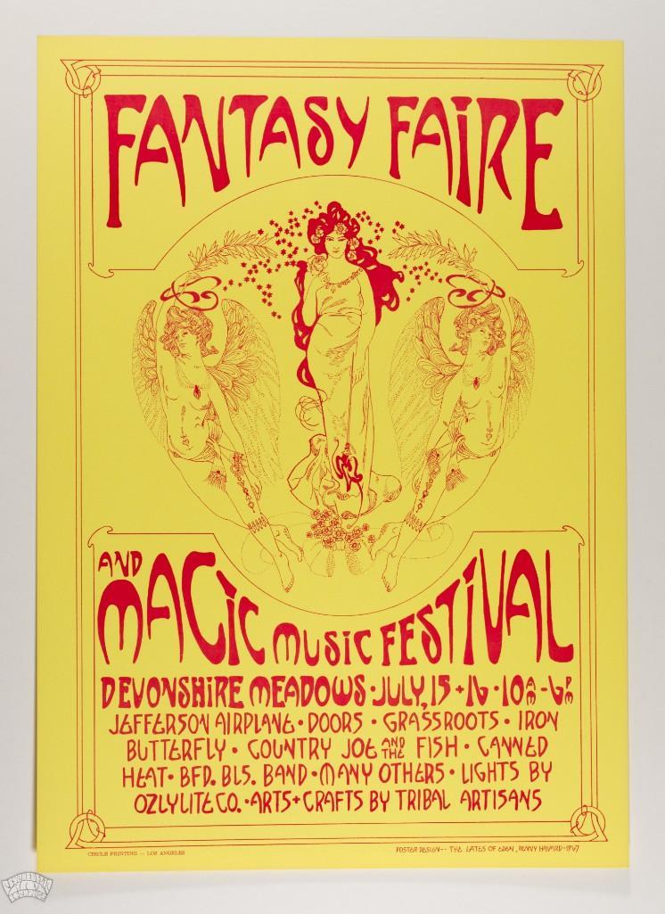 1967 The Doors Jefferson Airplane Fantasy Faire Poster (1 of 2)