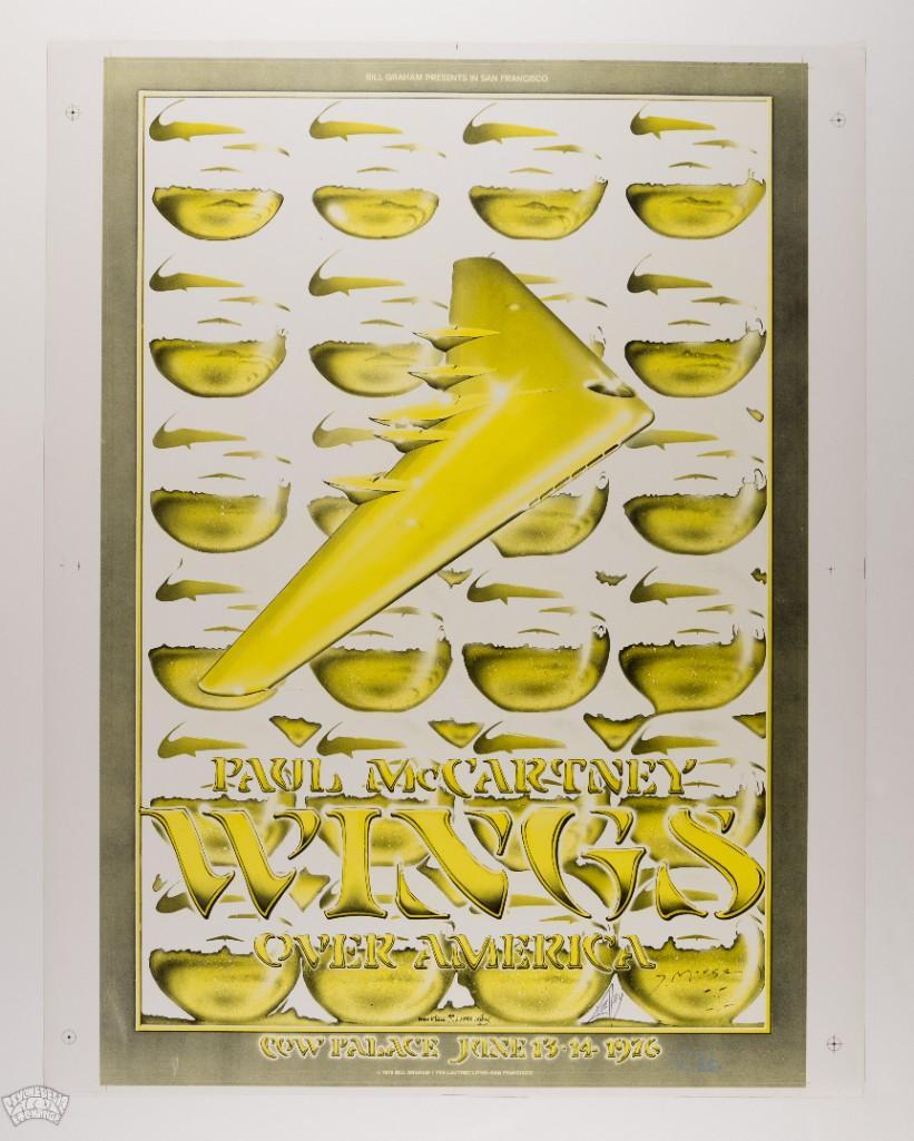 1976 Paul McCartney Wings Gold Proof Signed 3x Poster (1 of 2)