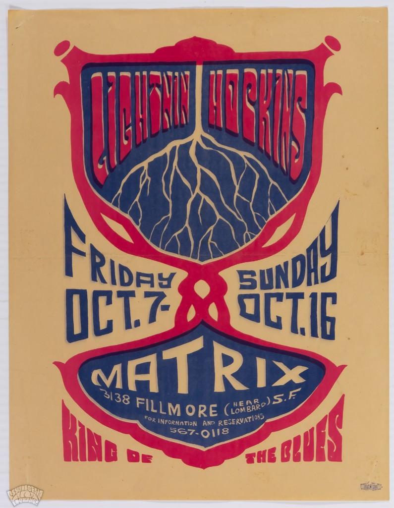 1966 Lightnin' Hopkins The Matrix Handbill (1 of 1)