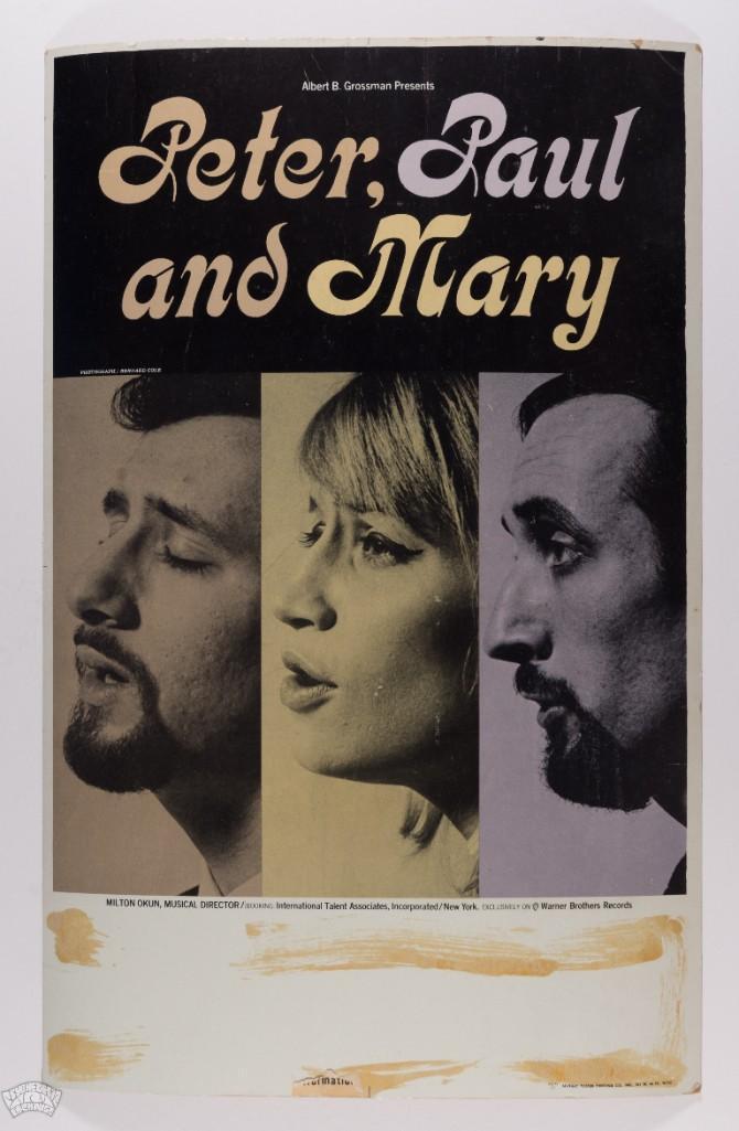1967 Peter Paul and Mary Tour Blank Cardboard Poster (1 of 2)