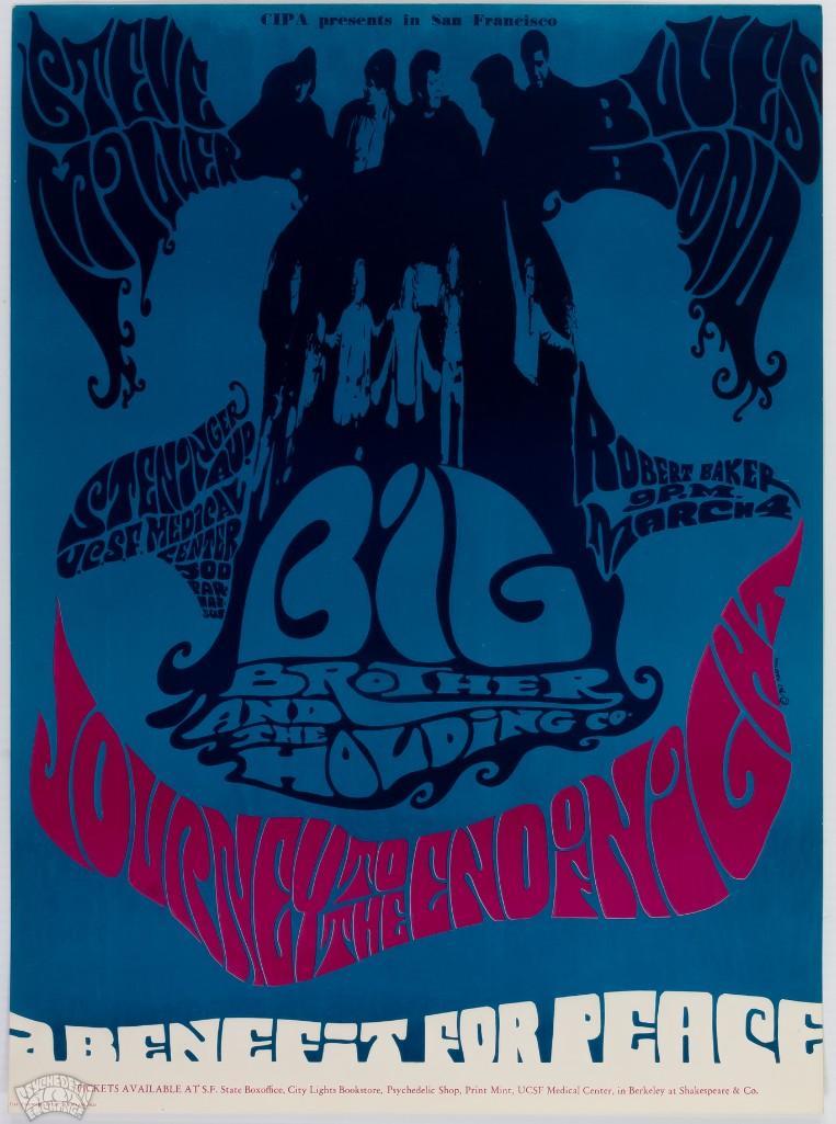 1967 Big Brother Janis Joplin Steninger Aud UCSF Poster (1 of 2)