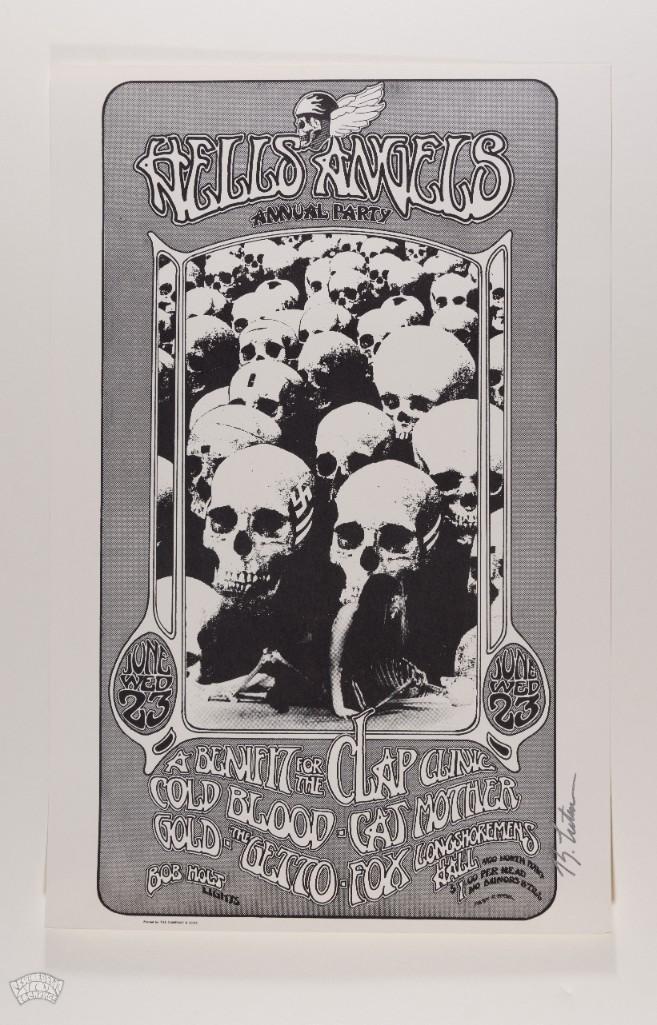1971 AOR 4.13 Hells Angels Clap Benefit Signed Poster (1 of 2)