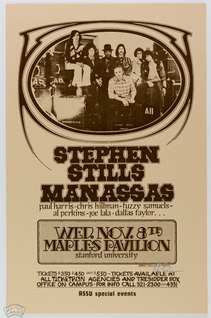 1972 Stephen Stills Manassas Stanford Signed Poster (1 of 1)