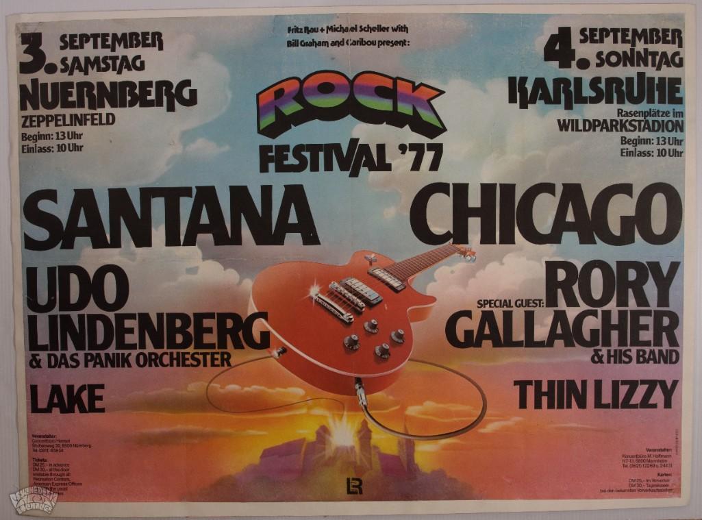1977 Santana Chicago Thin Lizzy Germany Poster (1 of 1)
