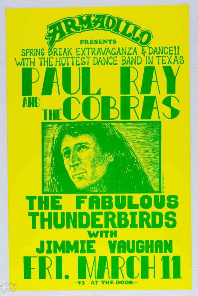1977 Paul Ray & The Cobras SRV Armadillo Poster (1 of 2)