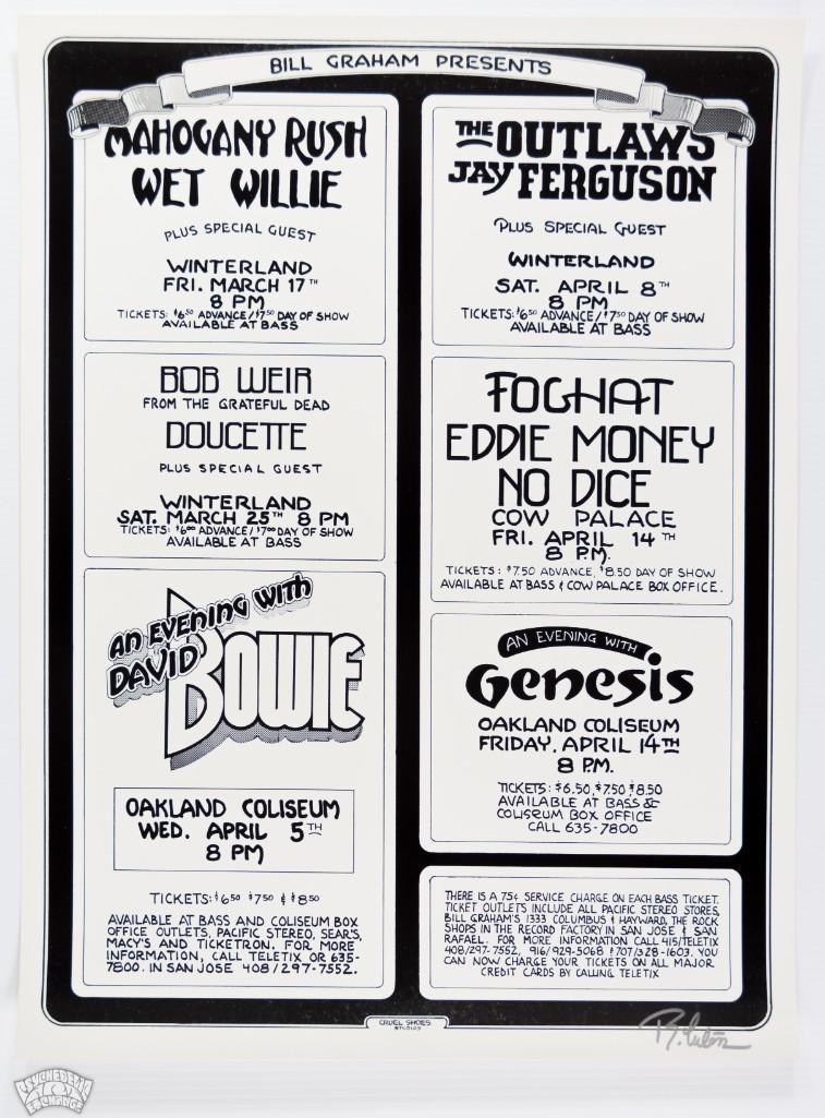 1978 David Bowie Genesis BGP Calendar Signed Poster (1 of 1)