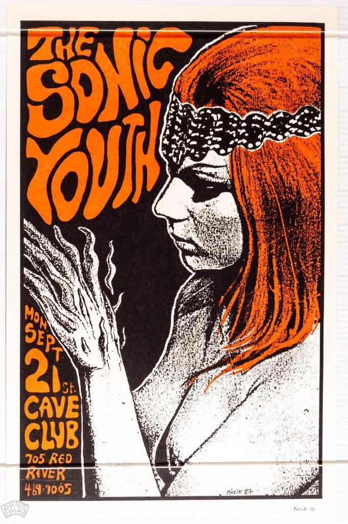 1987 Sonic Youth Cave Club Austin Kozik Signed Poster (1 of 2)