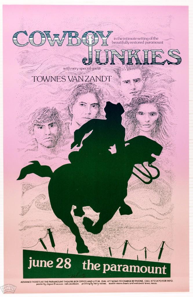1990 Cowboy Junkies Townes VanZandt Texas Signed Poster (1 of 2)
