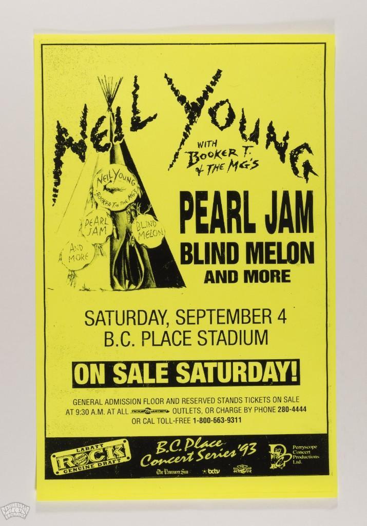 1993 Neil Young Pearl Jam Blind Melon Vancouver Poster (1 of 2)