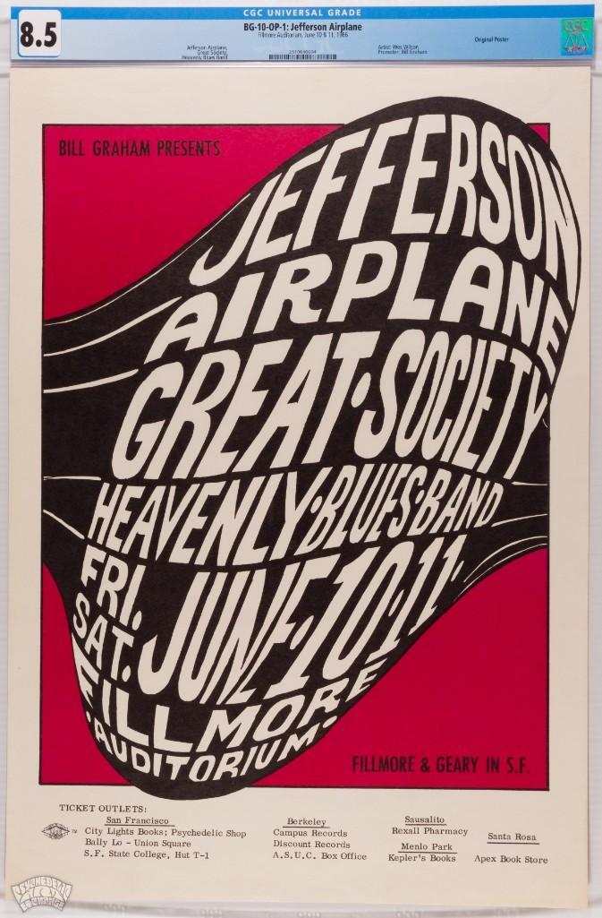1966 BG-10 Jefferson Airplane Fillmore Poster 8.5 (1 of 2)