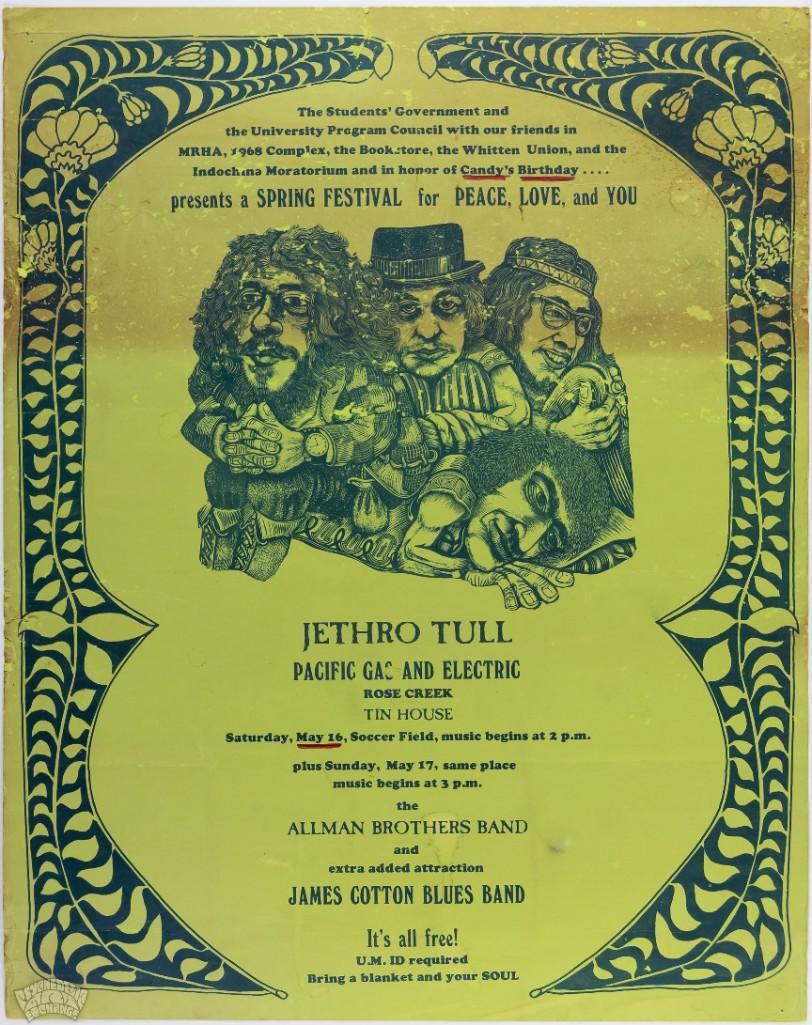 1970 Allman Brothers Jethro Tull UM Soccer Field Poster (1 of 2)
