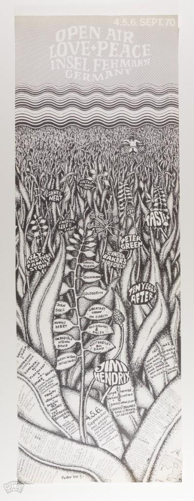 1970 Jimi Hendrix Open Air Germany Poster (1 of 2)