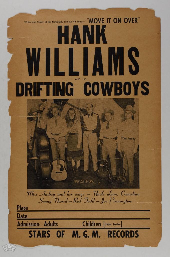 1949 Hank Williams Drifting Cowboys Cardboard Poster (1 of 2)