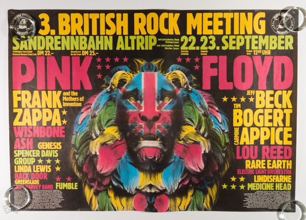 1973 Pink Floyd Zappa Beck Reed Germany Poster (1 of 2)