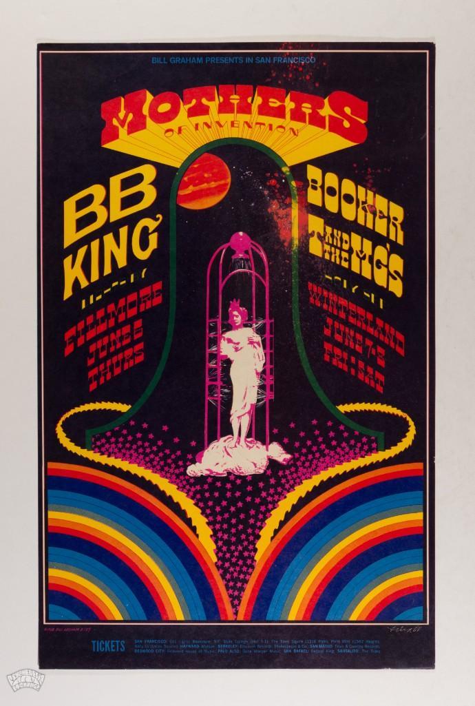 1968 BG-123 B.B. King The Mothers Fillmore Poster: Frank Zappa & The Mothers of Invention, Booker T and the MGs, along with one of the greatest blues guitarists to ever grace the face of the earth. We have reported extensively about the huge and g