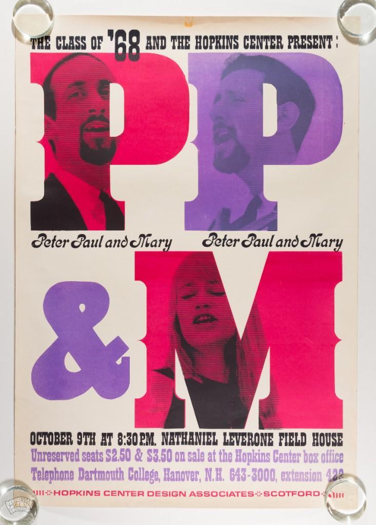 1968 Peter Paul & Mary Dartmouth College Poster (1 of 2)