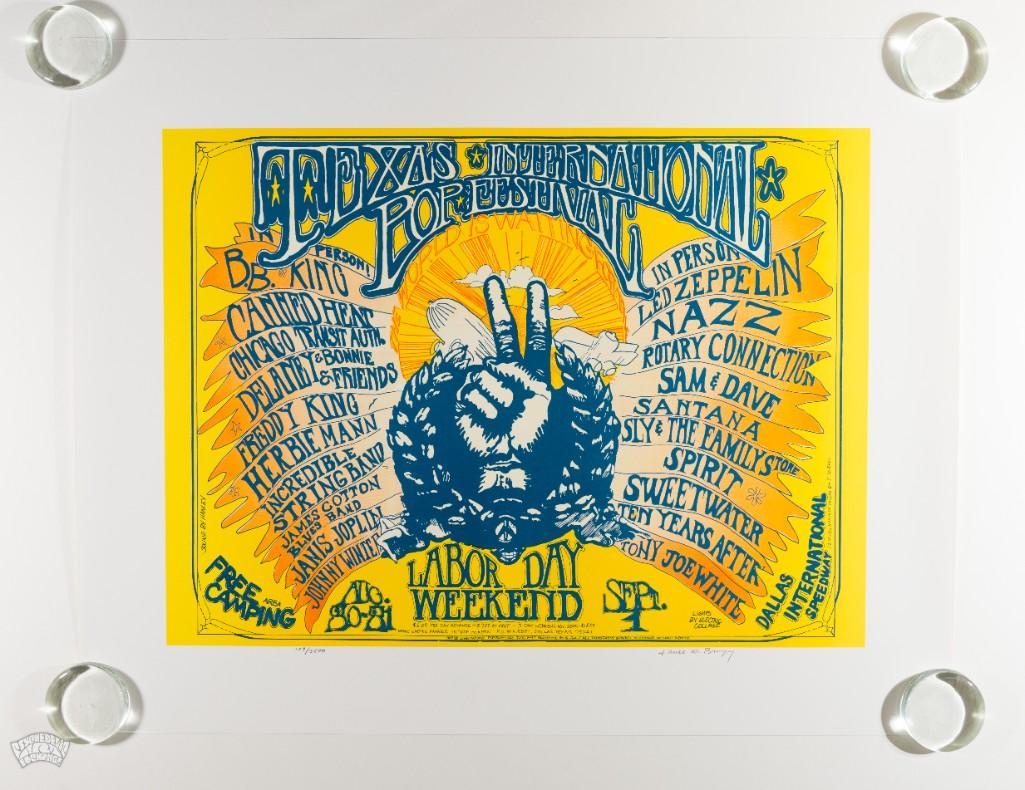 1969 Led Zeppelin Texas Int Pop Fest Signed LE Poster (1 of 2)