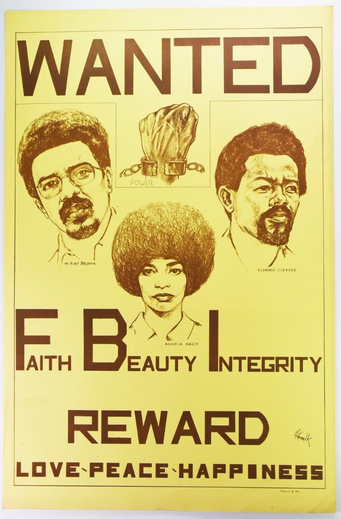 1970 Wanted Angela Davis Eldridge Cleaver Poster (1 of 1)