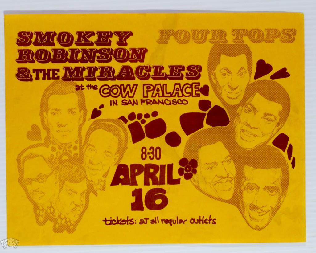 1971 Smokey Robinson The Four Tops Cow Palace Handbill (1 of 2)