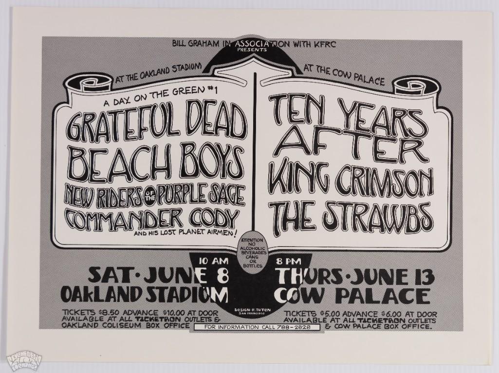 1974 Grateful Dead Beach Boys Oakland Poster (1 of 1)