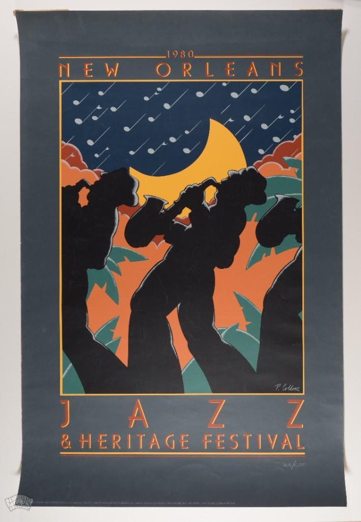1980 New Orleans Jazz and Heritage Fest LE Poster: This poster was created for the 1980 New Orleans Jazz and Heritage Fest. Jazz Fest has happened annually in New Orleans since the 1970s. This limited-edition poster is numbered 7076/10000. --CRITICAL