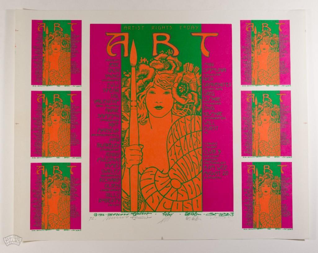 1986 Artist Rights Today Uncut Proof Big5 Signed Poster (1 of 2)