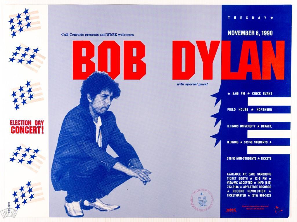 1990 Bob Dylan Illinois Election Day Concert Poster (1 of 2)