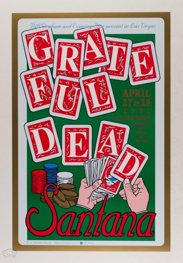 1991 BGP-41 Grateful Dead Santana Las Vegas Poster (1 of 2)