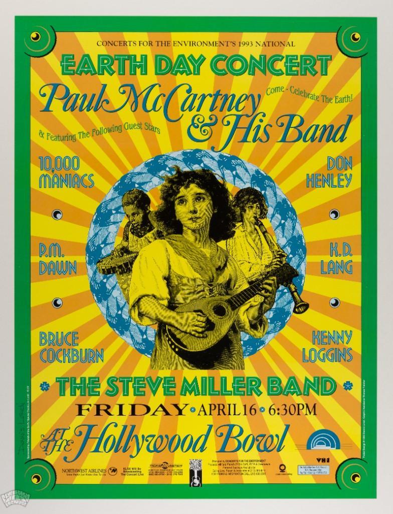 1993 Paul McCartney Earth Day Concert Signed Poster (1 of 2)