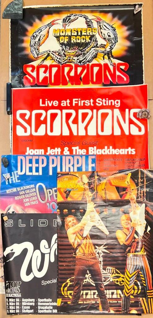 Lot of 5 Metal Tour Posters Whitesnake Scorpions (1 of 6)