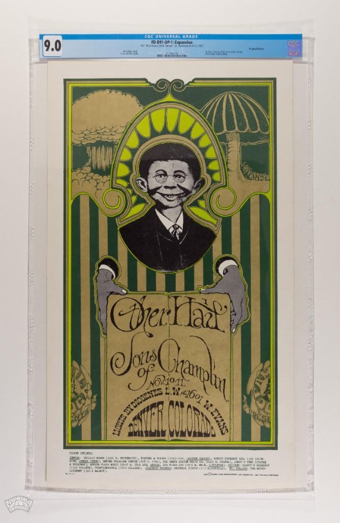 1967 FD-D11 The Other Half 1601 W Evans St Poster 9: What a wonderful collaboration between two legendary artists, Stanley Mouse and the late great Alton Kelley. "The central image (on this poster) is an early drawing of the character who eventually