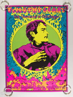 1969 Joe Roberts Jr Timothy Leary for Governor Poster: This incredible vintage poster from 1969 by Joe Roberts Jr. features one of the most important figures in the counterculture movement, Timothy Leary! This poster reads "Come Together Join the Party"
