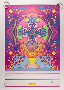1968 Peter Max 2000 Light Years Signed Poster: This poster is SIGNED by the artist, Peter Max! Presenting a magnificent, large-sized poster by the legendary Peter Max titled 2000 Light Years, produced and distributed in 1968. In the 2013