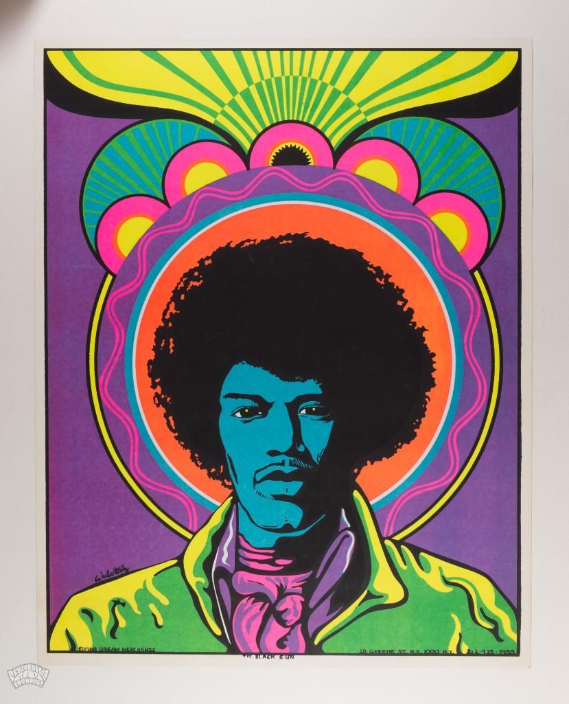 1968 Walotsky Jimi Hendrix The Black Sun Poster