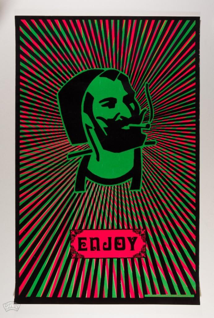 1973 Enjoy Zig Zag Man Flocked Poster (1 of 2)