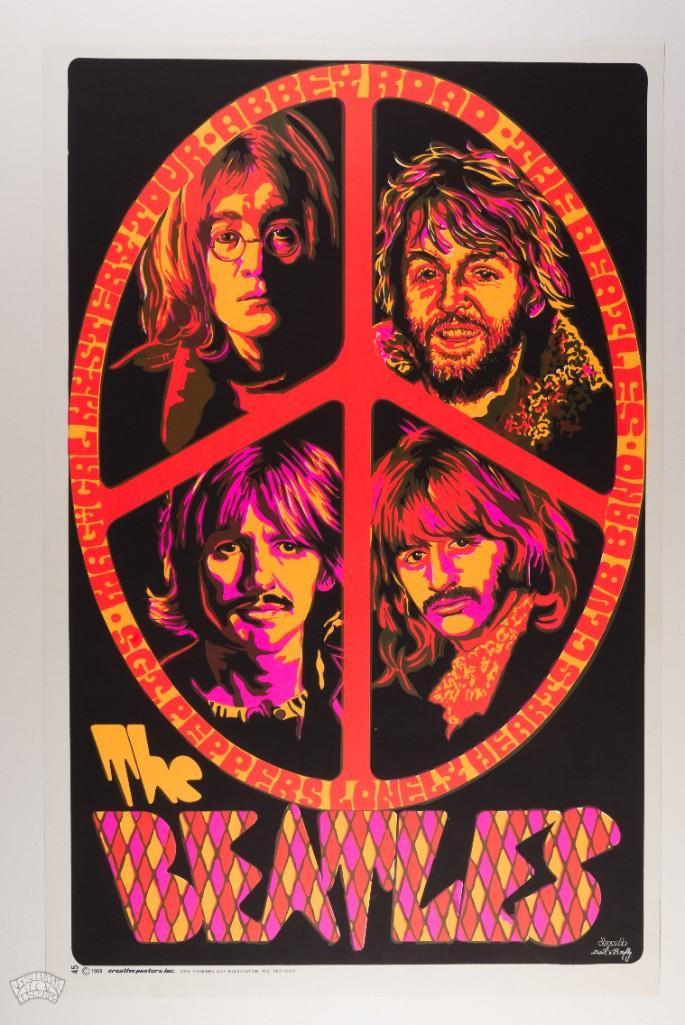 1969 Dail Beeghly The Beatles Later Years Peace Poster (1 of 3)
